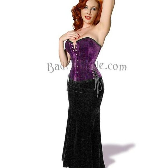 NWT XS BABYLON SILK VELVET TIGHT LACING CORSET 22" DEAD STOCK - Picture 5 of 14